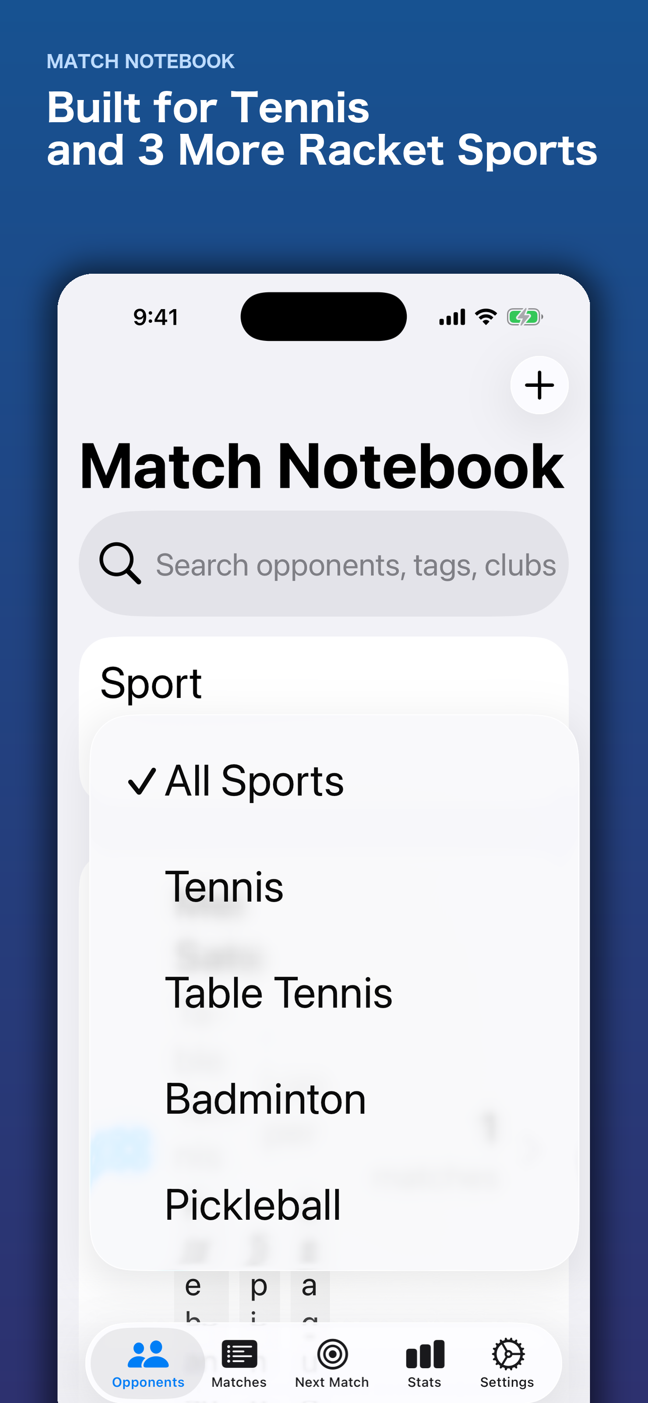 Supported sports